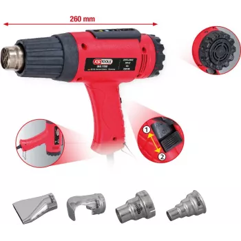 Šilumos pistoletų rinkinys ks tools 960.1190 su 4 antgaliais