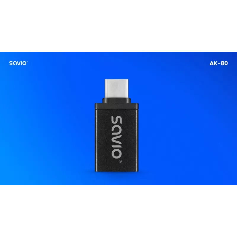 Savio AK-80 vaizdo kabelio adapteris 0 m USB-A į USB-C juodas