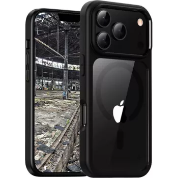 Dėklas jt berlin BackCase JT Berlin Pankow Hybrid MagSafe, skaidrus juodas, Apple iPhone 17 Pro Max