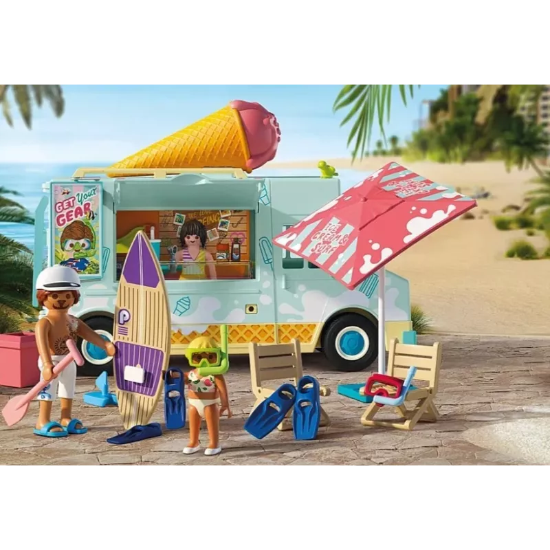 PLAYMOBIL Ledų furgonėlis ir banglenčių parduotuvėlė 71904 su figūrėlėmis