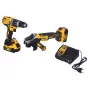 DeWALT DCK2080P2T-QW kombinuotas įrankių rinkinys — 18V Li‑Jon 5Ah (2x), šlifuoklis DCG405, gręžtuvas/suktuvas, M14 šlifavimo diskas, dėklas