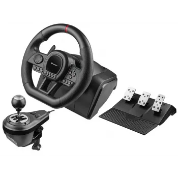 Vairas lenktynėms TRACER TRAJOY47345 – laidinis 6-in-1 simracingo valdiklis, 1,8 m laidas, juodas, ergonomiška neslystanti rankena, 270° sukimas