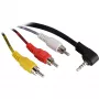 Wentronic Goobay adapterinis kabelis 3,5 mm lizdas / RCA, 1,5 m - 3,5 mm kištukas (4 kontaktai, stereo) 90° > 3x RCA kištukas (50209)