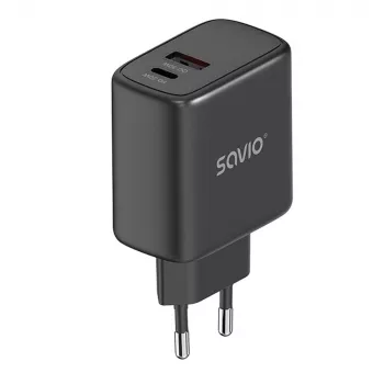 SAVIO LA-06/B USB-C 30W Power Delivery 1xUSB-C juodas
