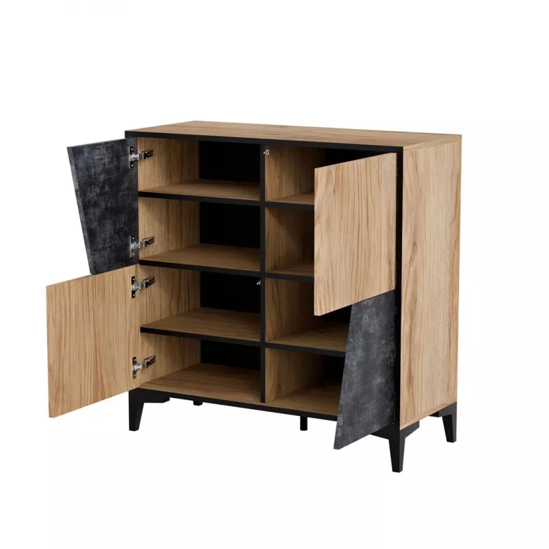 Cama 4D Knygų spinta OVO 90x38xH90 ąžuolas/betonas