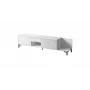 TV spintelė Cama Meble MARMO 2D1S1K, 195x40x47,5 cm, balta matinė/viršus marmuras baltas