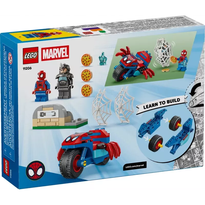 LEGO MARVEL 11206 Spidey ant motociklo prieš Raganosį