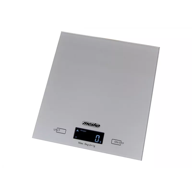 Mesko MS 3145 virtuvinės svarstyklės, 5 kg, 1 g, LCD, sidabrinės