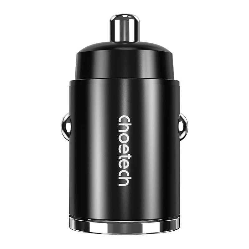 Automobilinis USB-C/USB-A įkroviklis CHOETECH TC0006 30W — palaiko QC3.0 ir PD3.0