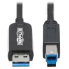 Eaton Tripp Lite Series USB 3.2 Gen 1 Plenum-Rated Fiber Active Optical Cable (AOC) - A/B M/M, Juoda, 20m - USB laidas - USB A tipas (vyriškas) į USB B tipą (vyriškas) - USB 3.2 Gen 1 - 20,0 m - P