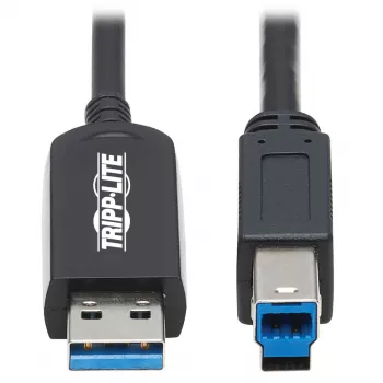 Eaton Tripp Lite Series USB 3.2 Gen 1 Plenum-Rated Fiber Active Optical Cable (AOC) - A/B M/M, Juoda, 20m - USB laidas - USB A tipas (vyriškas) į USB B tipą (vyriškas) - USB 3.2 Gen 1 - 20,0 m - P