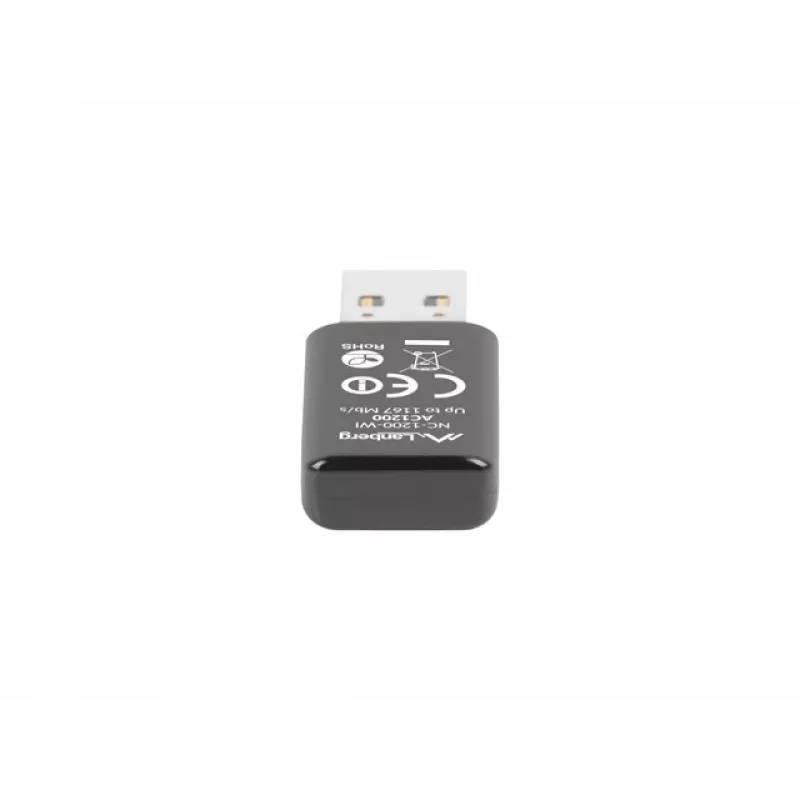 Belaidis USB tinklo adapteris LANBERG NC-1200-WI, WLAN USB 2.0, 2 vidinės antenos 2 dBi, iki 5000 Mbit/s