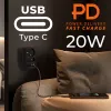 Maitinimo daliklis MACLEAN MCE249 F/B – 2 AC lizdai (16A + 6A) su 2×USB-A ir 2×USB-C PD 20W, EU kištukas, juodas