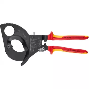 Kabelių pjaustytuvas KNIPEX 95 36 280, varinių ir aliumininių kabelių kirpimo replės, VDE testuotas