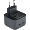 Įkroviklis Inter-Tech PD-2036 išmaniesiems telefonams, juodas, 36 W, 2× USB-C