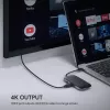 Dokavimo stotelė nešiojamam kompiuteriui AUKEY CB-C71 — 3x USB-C (USB 3.2 Gen1), HDMI, RJ-45, MicroSD, USB PD 100W, 0,15 m laidas, juoda