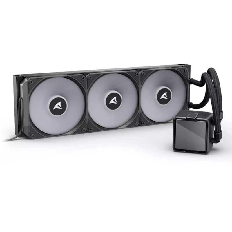Vandens aušintuvas CPU Sharkoon S100 ARGB – 360 mm radiatorius, juodas