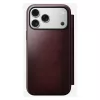 Dėklas telefonui Nomad Modern Leather Folio, skirtas iPhone 17 Pro Max — odinis, TPU, PC, aliuminis, bordo spalvos, 16 cm (6,3 colio)