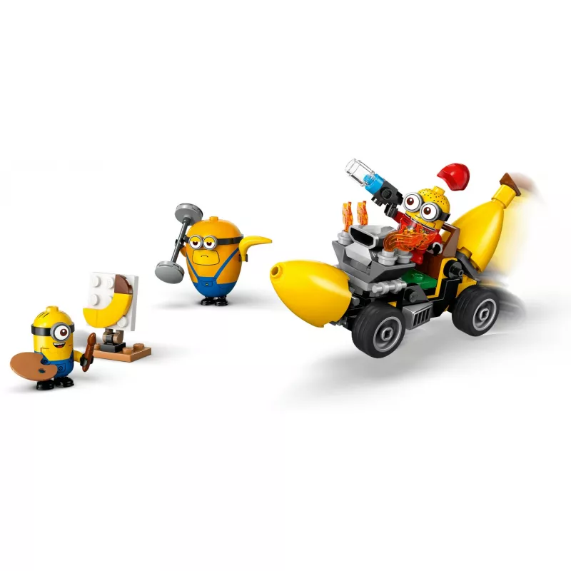 LEGO Despicable Me Minionai ir Bananinis Automobilis – Filmų Rinkinys Vaikams nuo 6 Metų, Maža Transporto Priemonė, Dovana Kūrybingiems Gerbėjams