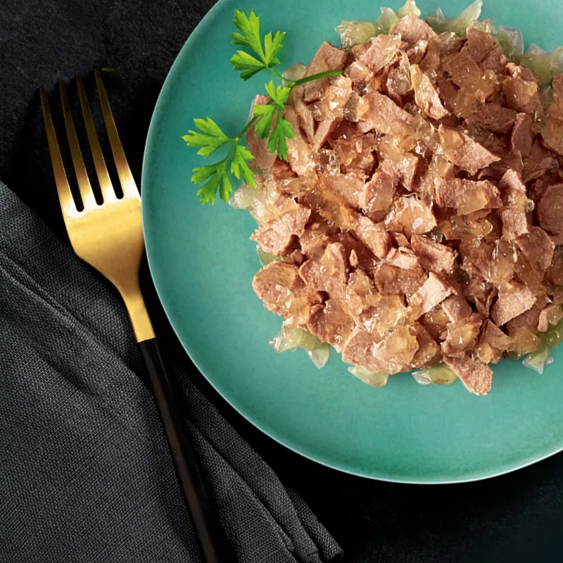 Šlapias kačių ėdalas Sheba Chicken Duck Turkey 85 g pakelis (80 × 85 g) suaugusioms katėms, drėgnumas 86 %