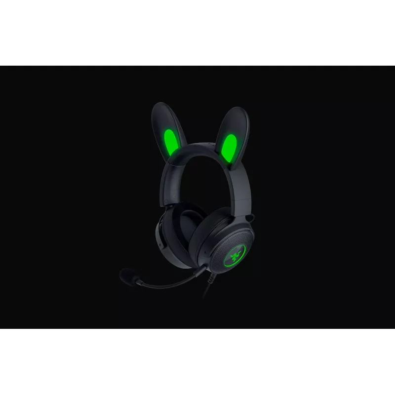 Razer Kraken V2 Pro Kitty Edition – laidinis žaidimų ausinių rinkinys, juodas, viršugalvinis