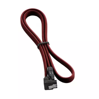 CableMod ModMesh SATA laidas - Serial ATA 150/300/600 - SATA (M) stačiu kampu į SATA (M) - 60 cm - Kraujo raudona (CM-CAB-RSAT-N60KBR-R)