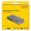 Dėklas SSD DeLOCK 42025 1 x M.2 (PCIe, USB4 Gen4, USB-C) pilkas, aliuminis
