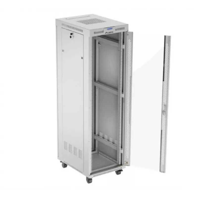 Laisvai pastatomas stovas LANBERG FF01-6842-12SL 42U, 600×800 mm, 2121 mm aukštis, 1200 kg talpa, IP20, pilka