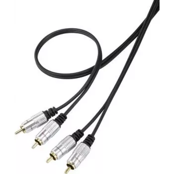 SpeaKa Professional SP-7870144 RCA garso jungiamasis kabelis [2x RCA kištukas – 2x RCA kištukas] 1,00 m juodas SuperSoft apvalkalas, paauksuoti kontaktai