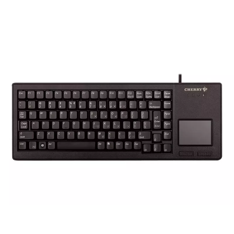 CHERRY XS Touchpad klaviatūra su jutikliniu kilimėliu, universali USB, QWERTY JAV anglų, juoda