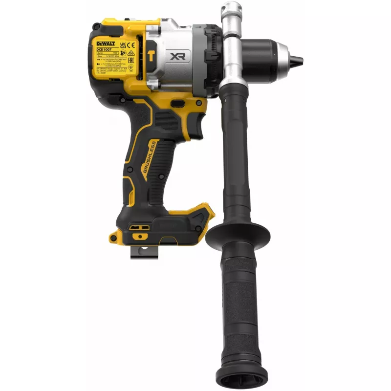 Gręžtuvas DeWalt DCD1007NT-XJ, 18V bešepetėlis, 3 greičiai, 2250 sūkių/min, greitai užveržiama griebtuvė (1,5–13 mm), 1,85 kg