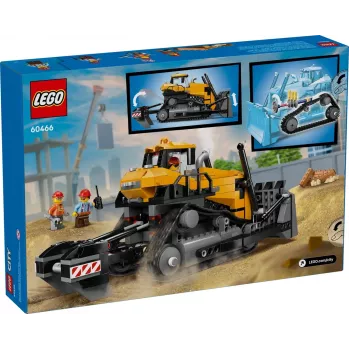 Konstrukcinis buldozeris LEGO 60466, City serija, 682 detalės, 3 minifigūrėlės, rekomenduojamas amžius 8+, dydis 120×240×130 mm