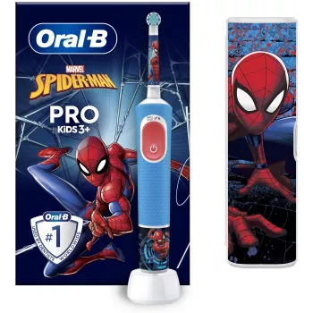Oral-B Vitality PRO Kids Spiderman elektrinis dantų šepetėlis vaikams, mėlynas