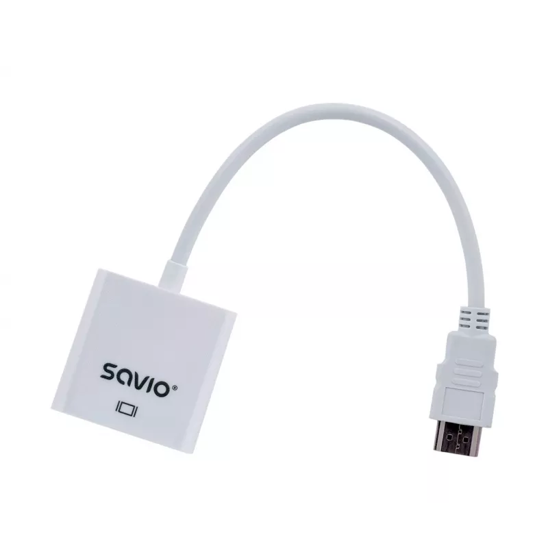 Savio CL-27B vaizdo kabelio adapteris 0,1 m HDMI A tipas (standartinis) VGA (D-Sub) Baltas