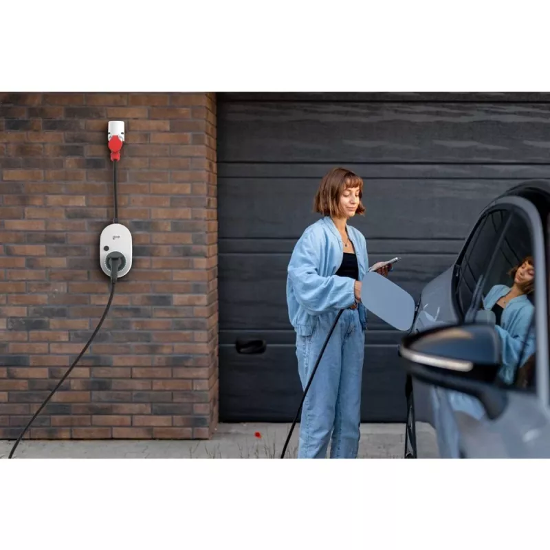 Įkrovimo stotelė GO-E Gemini flex 2.0, 22 kW (32A 3 fazės), Wallbox balta/juoda, mobili įkrovimo stotelė, 4G/LTE