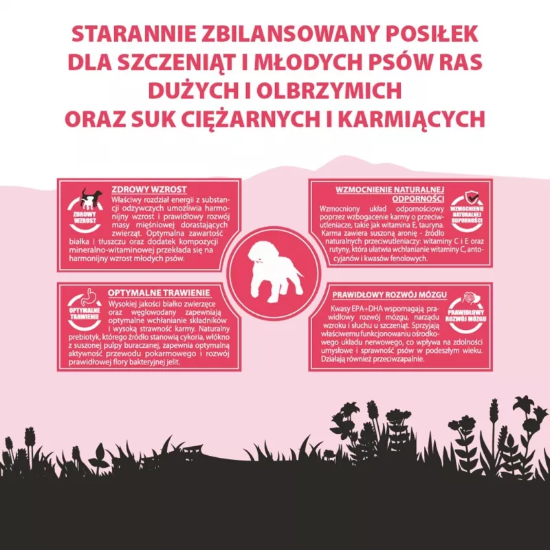 PUPIL Premium Junior didelėms ir labai didelėms veislėms Gausu jautienos - sausas šunų maistas - 12kg