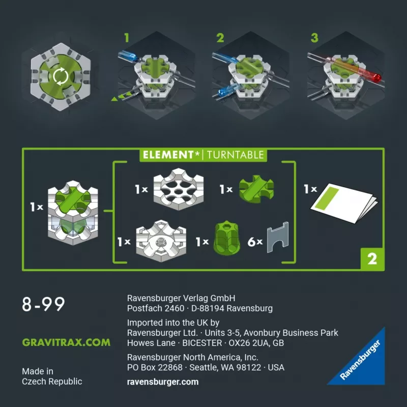 Ravensburger GraviTrax PRO Element Turntable – rutuliukų trasos aksesuaras (22433)