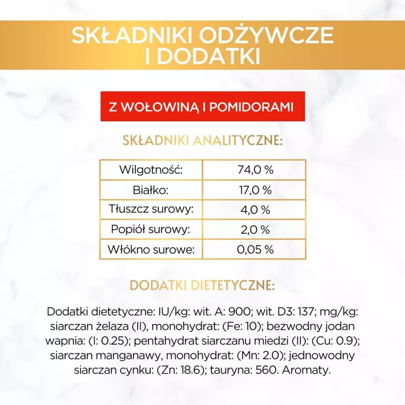 Purina GOURMET Gold šlapias ėdalas katėms su jautiena ir pomidoru 85 g