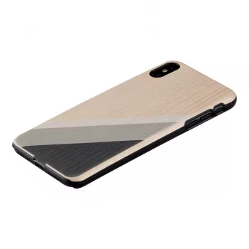 Dėklas iPhone XS Max man and wood – pilkas kostiumas, juodos detalės