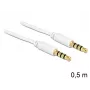 Garso kabelis 3,5 mm DeLOCK 83439 0,5 m Baltas
