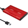 Išorinis HDD/SSD dėklas QOLTEC 51860 2,5 colio SATA III diskams, USB Type-A, 5 Gbit/s, aliuminis, raudonas