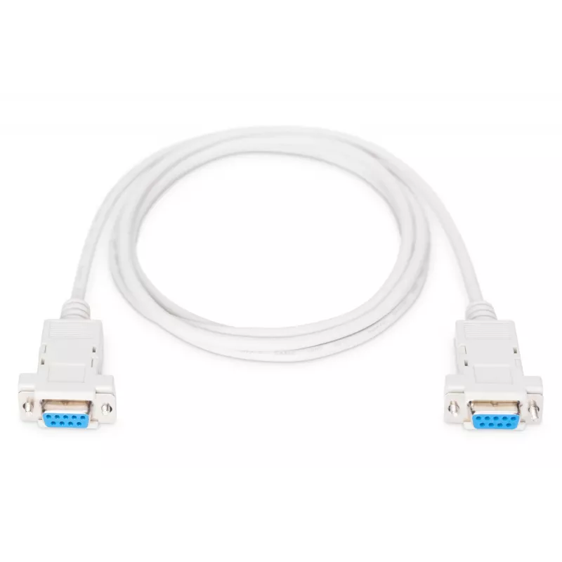 Assmann Zero-Modem jungiamasis kabelis D-Sub9 F/F 1,8m užspaudžiami gaubtai smėlio spalvos (AK-610100-018-E)