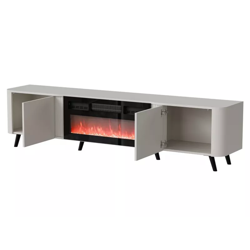 TV spintelė Cama Meble Volare 200 x 39 x 49 cm kašmyro su elektriniu židiniu