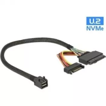 SAS kabelis DeLOCK 84823 0,3 m juodas