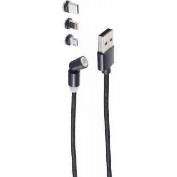 USB laidas ShiverPeaks BS14-19002 2 m USB A USB C/Micro-USB B juodas