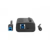 USB šakotuvas NATEC MANTIS USB 2.0 Type-B — 4x USB 3.2 Gen 1 Type-A, juodas, 0,8 m laidas, maitinimo adapteris, maitinimo jungiklis