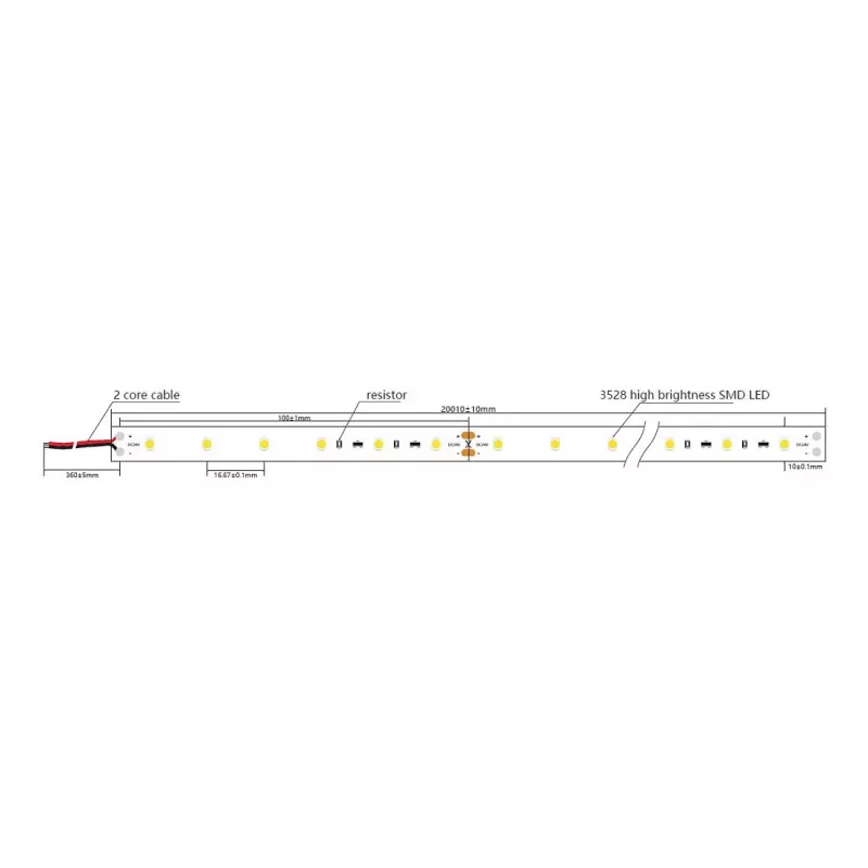 Synergy 21 LED juostelė Flex Strip 2835 - 60 WW DC24V 96W IP20 ULS 20m