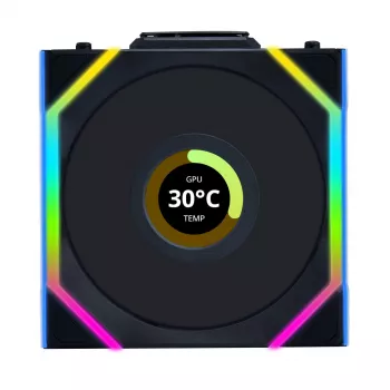 Ventiliatorius Lian Li UNI FAN SL Wireless LCD 120 12 cm juodas 31 dB 51,45 cfm