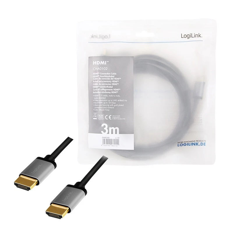 HDMI kabelis LogiLink CHA0102 3 m