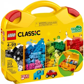 LEGO 10713 Klasikinis kūrybinis lagaminas su spalvingomis kaladėlėmis, žaislų laikymo dėžutė, dovanos 4+ metų vaikams